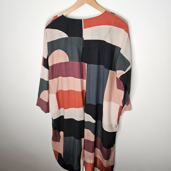 McVerdi Denmark Elmegaard Long Kimono Sz S Lagenlook Artsy Art To wear - Picture 10 of 13